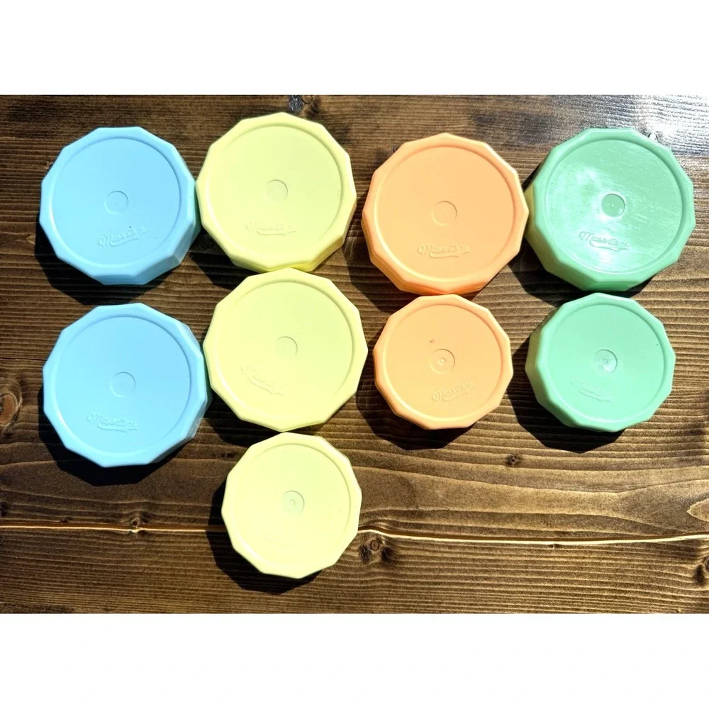 Masontops Mason Jar Lids Plastic Storage Caps Lot 9 Tough Tops Pastel